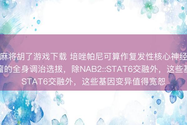 麻将胡了游戏下载 培唑帕尼可算作复发性核心神经系统孤独性纤维瘤的全身调治选拔，除NAB2::STAT6交融外，这些基因变异值得宽恕