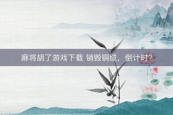 麻将胡了游戏下载 销毁铜缆,倒计时?
