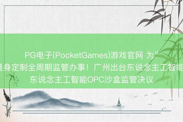 PG电子(PocketGames)游戏官网 为“一东说念主公司”量身定制全周期监管办事!广州出台东说念主工智能OPC沙盒监管决议